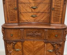 Ornate Wooden Tallboy, Highboy Storage Cabinet, 150cm