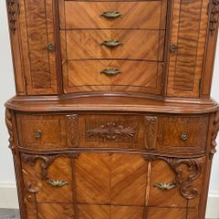 Ornate Wooden Tallboy, Highboy Storage Cabinet, 150cm