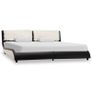 Bed Frame with LED Black and White Faux Leather 150x200 cm Image 3