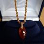 14 ct gold pendant withNatural  Carneol stone and Natural  diamonds Image 7