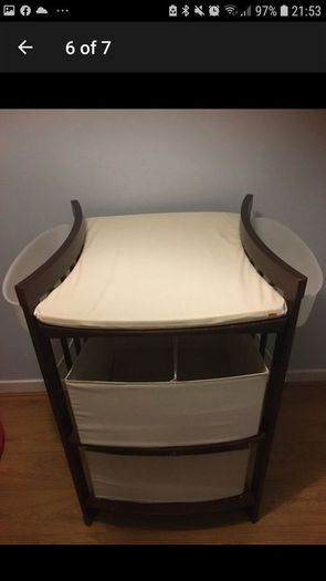 Stokke Walnut Changing Table with changing mat
