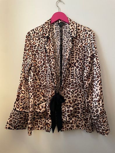 TOPSHOP Petite Animal Print Wrap Pyjama Shirt Size 10!