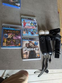 PS3 PlayStation Move Bundle . 2x Controllers, Eye Camera & 3 Games