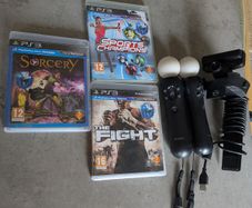 PS3 PlayStation Move Bundle . 2x Controllers, Eye Camera & 3 Games