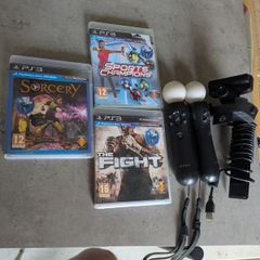 PS3 PlayStation Move Bundle . 2x Controllers, Eye Camera & 3 Games