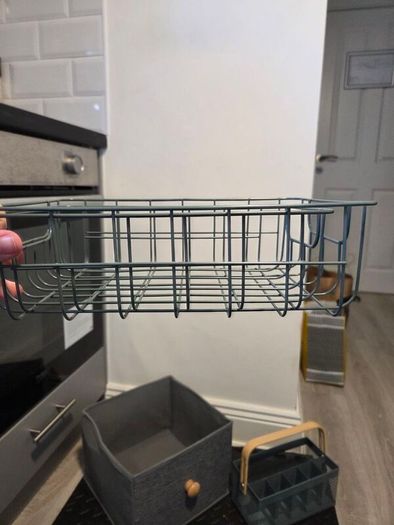 baskets and mirror