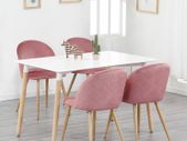 _A Set Of 4 Dining Chairs With Soft Velvet And Metal Feet Suitable for Kitchen Dining Room Living Room Lounge(Pink/Green/Blue))