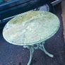 marble top cast iron table Image 4