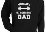 Fathers Day Worlds Strongest Dad Gift Idea Gym Bodybuilder Hoodie black