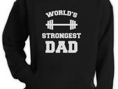 Fathers Day Worlds Strongest Dad Gift Idea Gym Bodybuilder Hoodie black