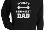 Fathers Day Worlds Strongest Dad Gift Idea Gym Bodybuilder Hoodie black