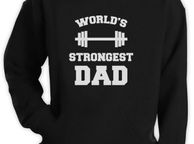 main image for ad Fathers Day Worlds Strongest Dad Gift Idea Gym Bodybuilder Hoodie black