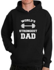 Fathers Day Worlds Strongest Dad Gift Idea Gym Bodybuilder Hoodie black