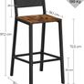 _Bar Stools, Set of 2 High Chairs, Kitchen, Dining, Office Seating, Industrial Style, Rustic Brown and Black Image 4
