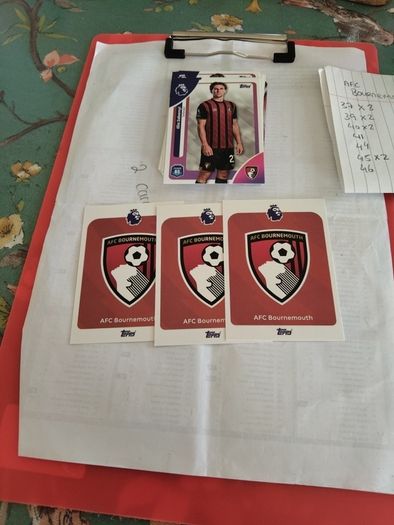 AFC Bournemouth Topps Premier league cards