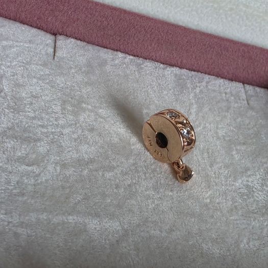 Pandora rose gold Infinite hearts sparkling dangling clip charm ,two small signs of the back but not visible