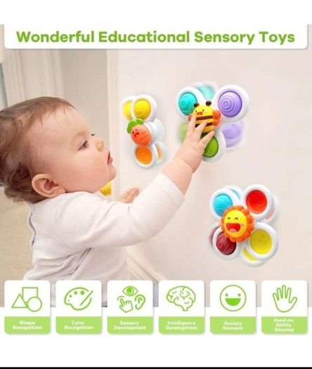 Suction Cup Spinner Toy for Baby, 3 Pieces