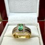 Emerald & Natural Zircon Ring Image 6