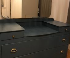retro / mid century dressing table with 4 drawers and mirror.