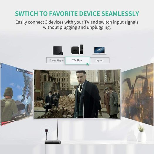 3D 4K 3 in 1 Out Resolution HDMI Switch