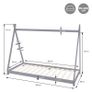 Children's bed tepee with slatted frame Kids bed 90x200 cm light gray wood Image 4