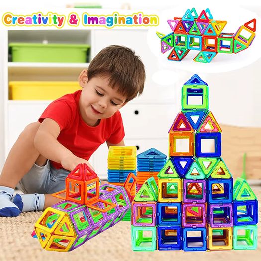 100PCS MAGNA TILES Montessori Education Magnetic Building Blocks DIY Magnets Toys Mini Size Designer Construction Set Gifts for Kids