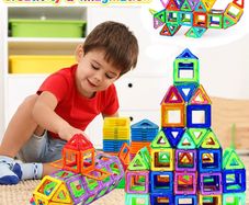 100PCS MAGNA TILES Montessori Education Magnetic Building Blocks DIY Magnets Toys Mini Size Designer Construction Set Gifts for Kids