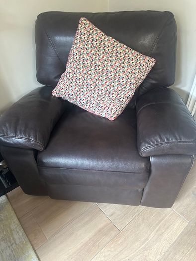 2 Seater Leather Recliner and Armchair For Sale