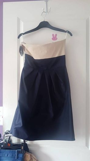 Dress beige navy firs xs,/s