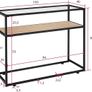 Console Table with Glass Top, 100 x 41 x 80.5 cm, Table with 2 Shelves, Industrial Style, Side Table for Living Room, Hallway, Wood, Black Metal Frame Image 3