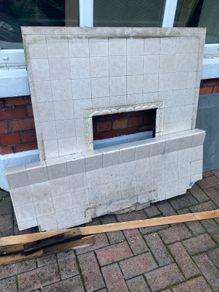 1930s tiled fireplace surround and hearth