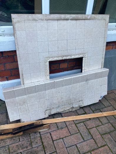 1930s tiled fireplace surround and hearth