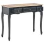 Dressing Console Table with 3 Drawers Black Image 3