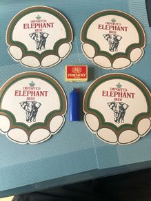 4Extra Large "Carlsberg"Elephant Beer Mats