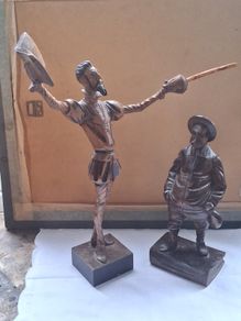 2 X Vintage Ouro Artesania Carved Figures (16")