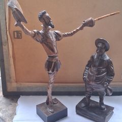 2 X Vintage Ouro Artesania Carved Figures (16")