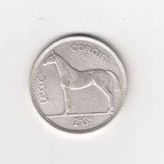 Ireland,1939 Half Crown 2/6, 75% Silver Coin, seems to be cleaned (No: 477)