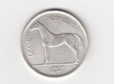 Ireland,1939 Half Crown 2/6, 75% Silver Coin, seems to be cleaned (No: 477)