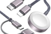 Upgraded Travel Essentials 3 in 2 USB C Charger for Apple Watch Multi Charger Cable Compatible with iWatch Ultra/SE/11/10/9/8/7/6/5/4/3/2/&amp; iPhone 17-11/Galaxy Nintendo Switch -4FT