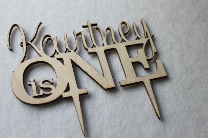 Custom Kourtney Is One Wedding Cake Topper Anniversary Year Birthday Cake Topper Laser Cut