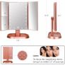 Makeup Mirror, Lighted Vanity Mirror with 1x/2x/3x Magnification, 21 LED Portable Trifold Mirror Touch Screen Dimming Dual Power, Illuminated Cosmetic Mirror for Countertop (MULTIPLE COLOURS) Image 5