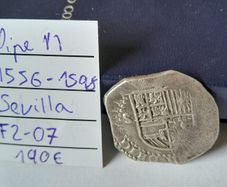 Felipe 11 Silver Cob 2 Reales Coin 1556/1598