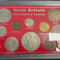 1953 Queen Elizabeth II Coronation Great Britain pre-decimal coin set