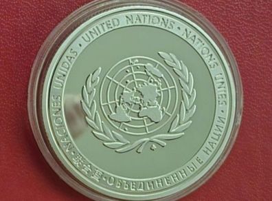 United nations, peacekeeping commerative coin.