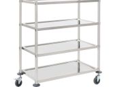 4-Tier Kitchen Trolley 107x55x125 cm Stainless Steel
