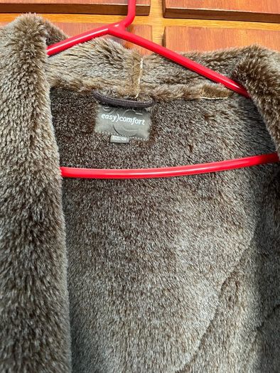 Ladies fur lined suede gilet