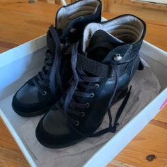 Black Wedge Amy Huberman Leather Boots