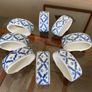 Eight Porcelain Vintage Napkin Holders Blue White Image 2
