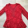 Ladies Red lace top. Size 10 Image 2