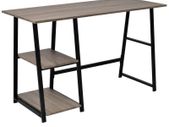 Desk with 2 Shelves Grey and Oak
